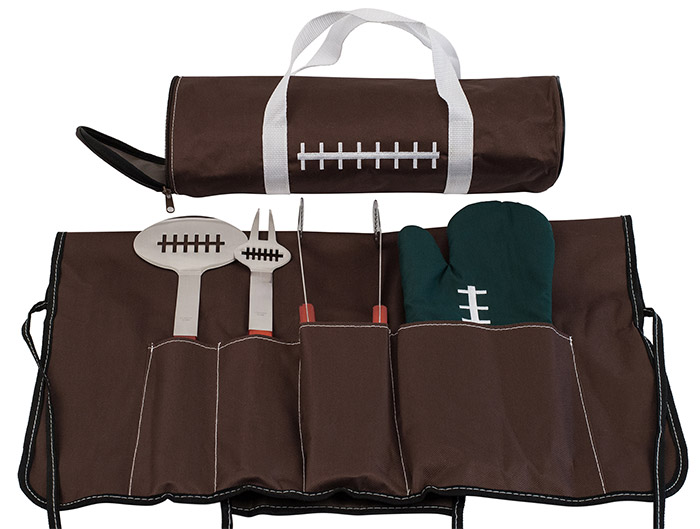 football bbq set close up
