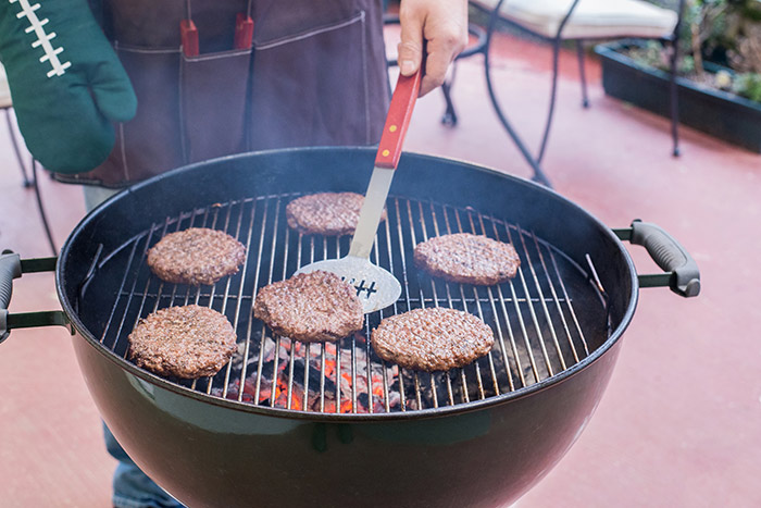 football bbq burgers