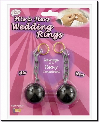Ball and Chain Wedding Ring Set