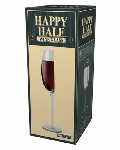 Happy Half Wine Glass