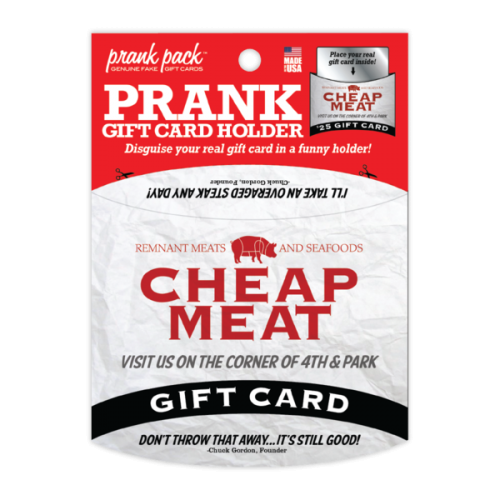 Cheap Meats Prank Gift Card Holder