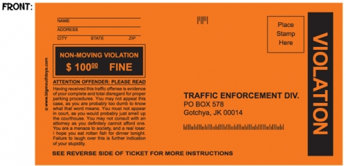 Fake Parking Tickets: Set of 5