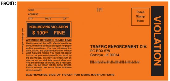 Fake Parking Tickets Set Of 5 Fake Parking Tickets Set Of 5