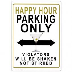 Happy Hour Tin Sign  Happy Hour Tin Sign