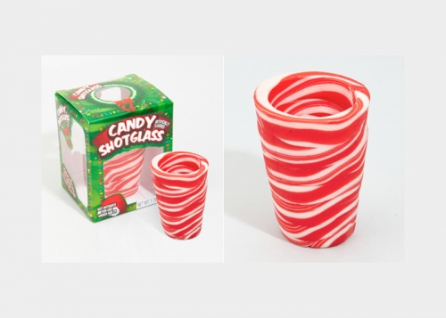 Candy Cane Shot Glass