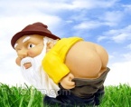 Mooning Lawn Gnome