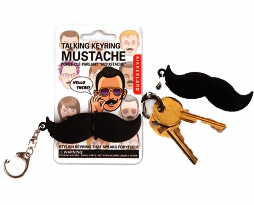 Talking Mustache Key Chain