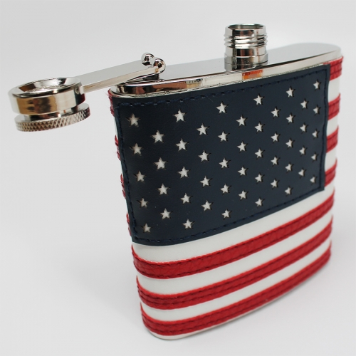 Hand Sewn American Flag Flask