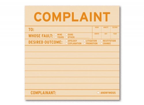 Complaint Sticky Notes