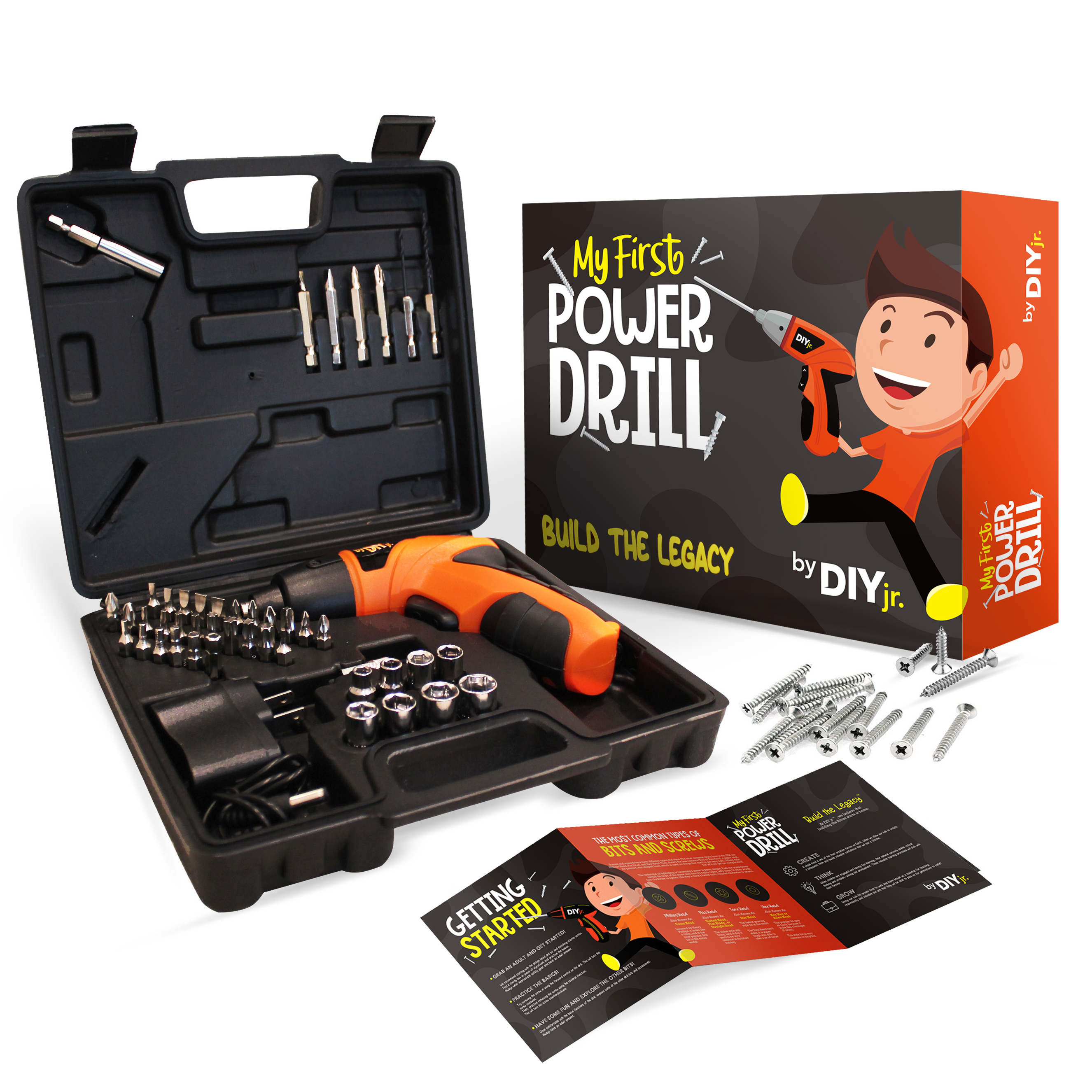 My First Power Drill Set - Real Cordless Drill for Boys and Girls - Lightweight