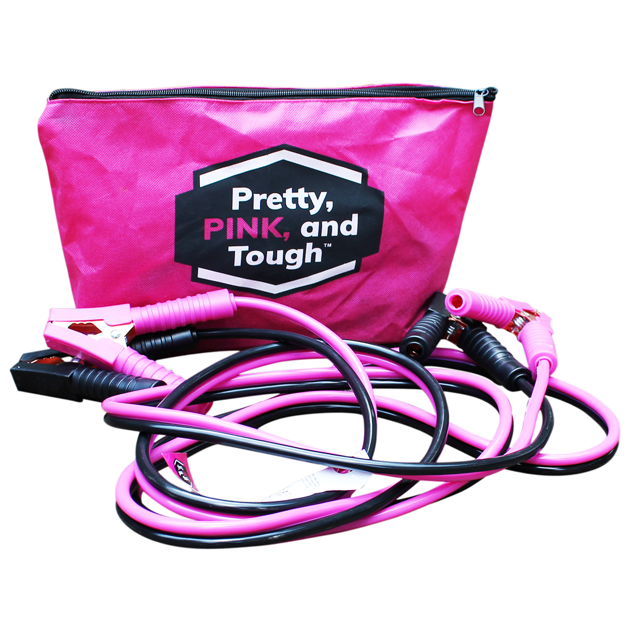 Pink Booster Cables for Women Pretty Pink and Tough 12 Ft Jumper Cable Set 