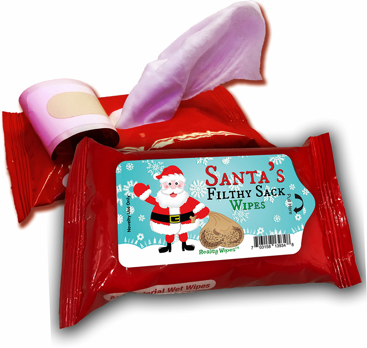 Munch Santa's Sack Cotton Candy - Funny Stocking Stuffer, Weird