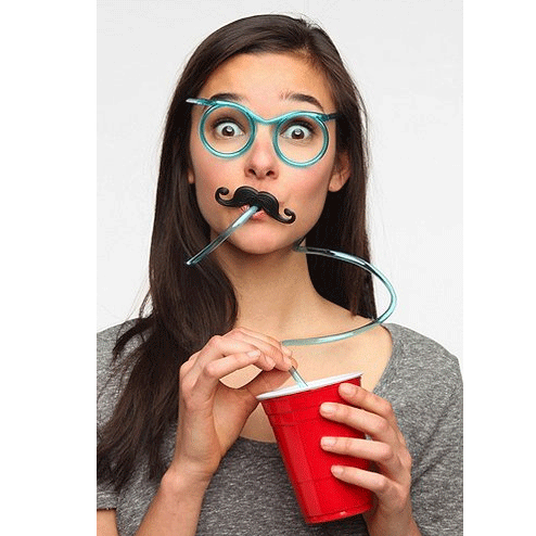 Mustache Straw Drinking Glasses