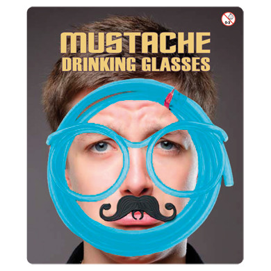 Moustache Drinking Straw Glasses