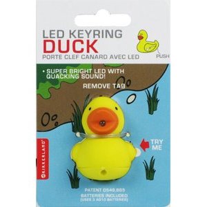 Quacking Duck Led Light Keyring Keychain 