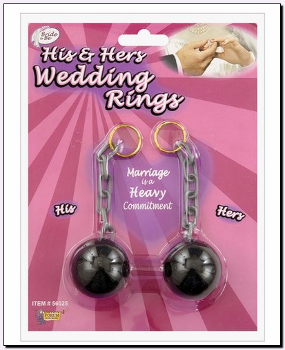 Partypro 56025 His and Hers Ball/Chain Wedding Rings